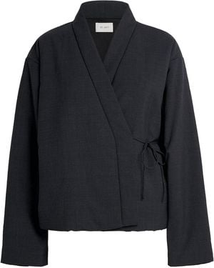 St. Agni Wool-Blend Pillow Wrap Jacket - Black