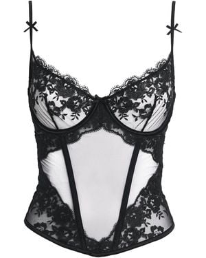 Skims Lace Demi Corset - Black