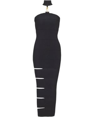 Balmain Ribbed Sleeveless Maxi Dress - Blue