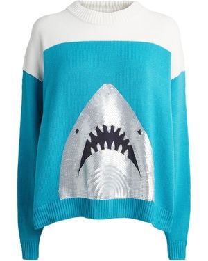 STAUD Cotton-Blend Shark Reya Sweater - Blue