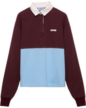 Prada Cotton Long Sleeve Polo Shirt - Purple