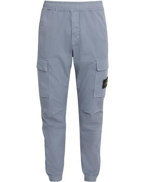 Stone Island Stretch-Cotton Cargo Pants - Blue