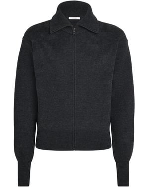 Lemaire Wool High-Neck Zip-Up Cardigan - Black