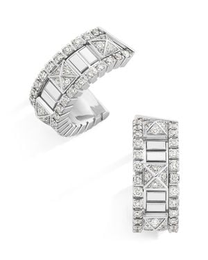 Marli New York Mini And Diamond Life Hoop Earrings - Metallic
