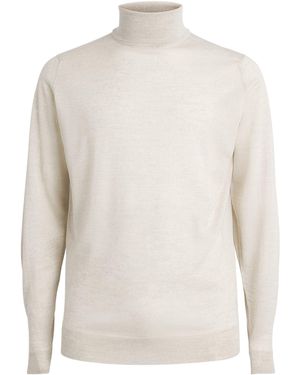 John Smedley Extra Fine Merino Wool Cherwell Rollneck Jumper - White
