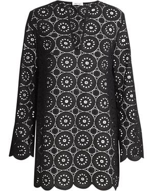 Matteau Broderie Anglaise Tunic Mini Dress - Black