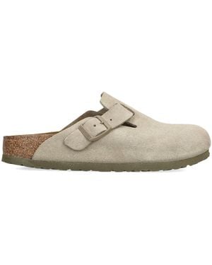 Birkenstock Suede Boston Clogs - White