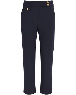 Veronica Beard Woven Cropped Renzo Trousers - Blue