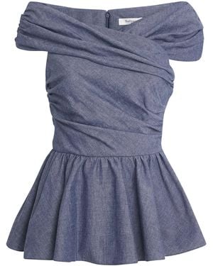 Safiyaa Chambray Melanie Blouse - Blue