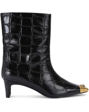 Kurt Geiger Croc-Embossed Leather Regent Ankle Boots 55 - Black