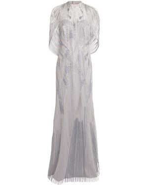Gaurav Gupta Veil-Detail Aurora Gown - Grey