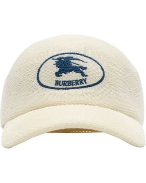 Burberry Knitted Knight Baseball Cap - White