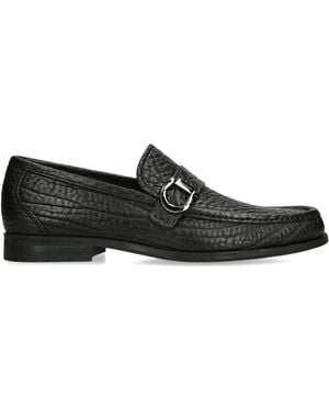 Ferragamo Leather Caspian Loafers - Black