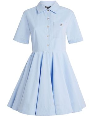 Maje Poplin Mini Shirt Dress - Blue
