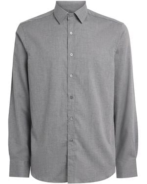 Canali Cotton Herringbone Shirt - Grey