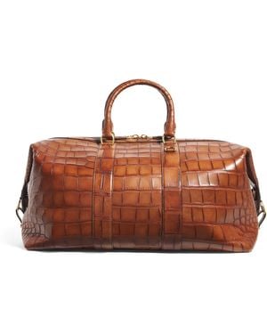 Ralph Lauren Alligator Leather Welington Duffle Bag - Brown