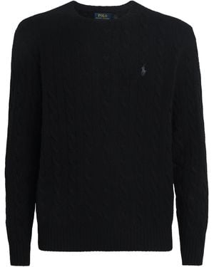Polo Ralph Lauren Wool-Cashmere Cable-Knit Sweater - Black