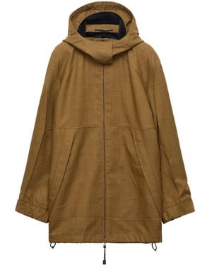 Prada Wool Hopsack Hooded Jacket - Brown
