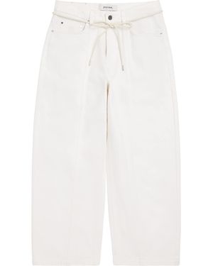About Blank Wide-Leg Felled Jeans - White