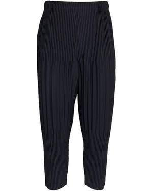 Homme Plissé Issey Miyake Pleated Tapered Trousers - Black