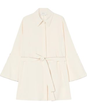 Marina Rinaldi Embellished Belted Blazer - Natural