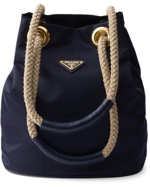 Prada Small Re-Nylon Mariner Bucket Bag - Blue