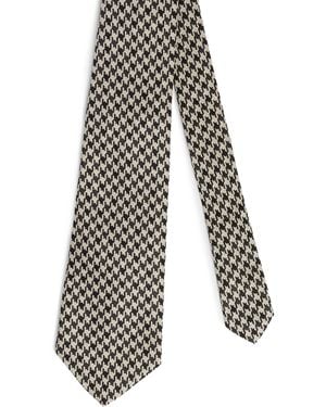 dunhill Silk Printed Tie - White