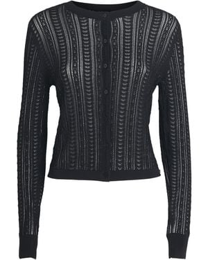 Anine Bing Open-Knit Moni Cardigan - Blue