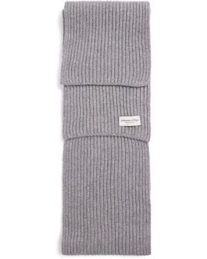 Johnstons of Elgin Cashmere Lovat Ribbed Scarf - Gray