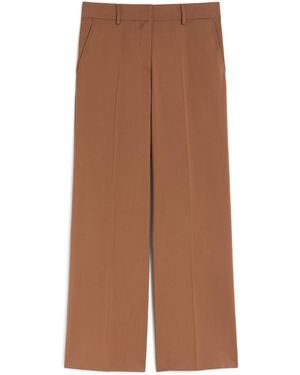 Weekend by Maxmara Wool Wide-Leg Trousers - Brown