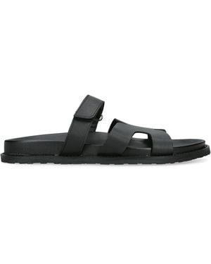 Steve Madden Suede Manu Slides - Black