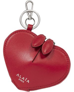 Alaïa Mini Leather Heart Purse - Red
