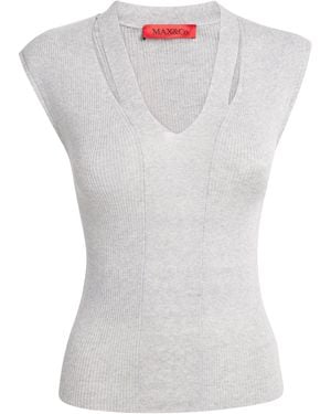 MAX&Co. Knitted Cut-Out Top - Grey