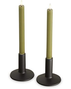 Deluxe Homeart Led Dinner Candles - Black