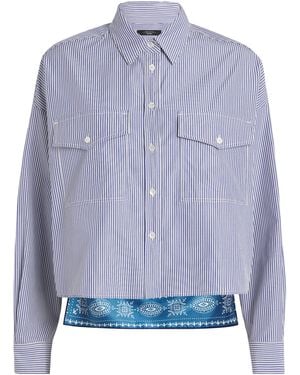 Weekend by Maxmara Cotton Cropped Shirt - Blue