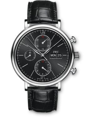 IWC Schaffhausen Stainless Steel Portofino Chronograph Watch - Black