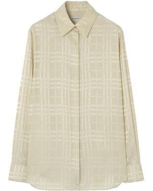 Burberry Silk Check Shirt - Natural