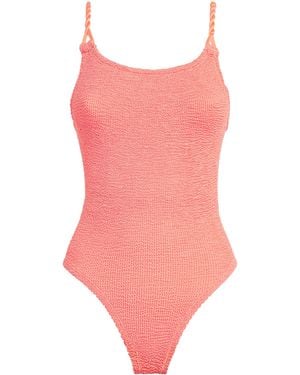 Hunza G Twisted-Strap Camille Swimsuit - Pink