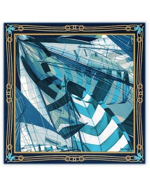 Max Mara Silk Printed Scarf - Blue