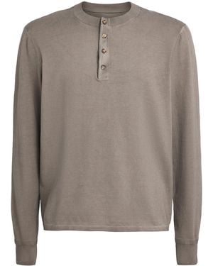 Rag & Bone Supima Cotton Henley T-Shirt - Gray