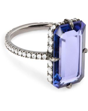 Eva Fehren Platinum, Diamond And Tanzanite Eclat Ring - Blue
