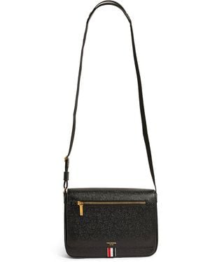 Thom Browne Pebbled Leather Reporter Bag - Black