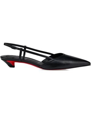 Christian Louboutin Miss Z Slingina Leather Court Shoes 25 - Black