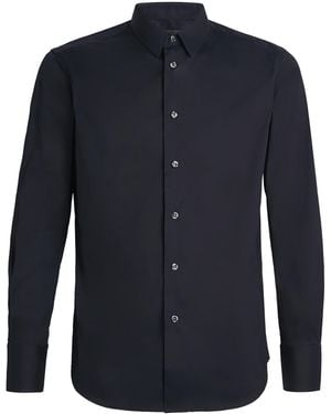 Emporio Armani Cotton-Blend Shirt - Blue