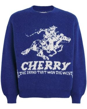 CHERRY LA Alpaca-Blend Won The West Jumper - Blue