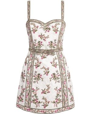 Alice + Olivia Embellished Katia Mini Dress - Natural