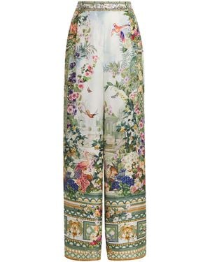 CAMILLA Silk Art For The Empress Wide Pants - Green