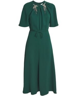 Erdem Embellished A-Line Midi Dress - Green