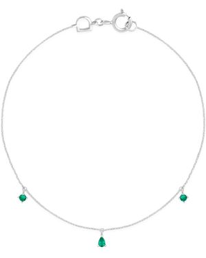 Astrid & Miyu And Emerald Pear Charm Bracelet - White