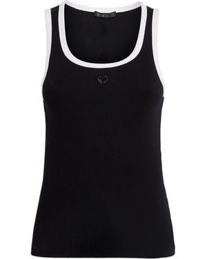 Maje Embroidered Logo Tank Top - Black
